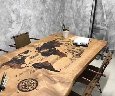 Mural printed on wood
